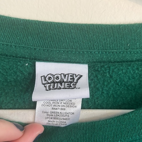 Looney Tunes Tweety Bird Rhinestone Sweatshirt Bling XL Green Character - Picture 2 of 6